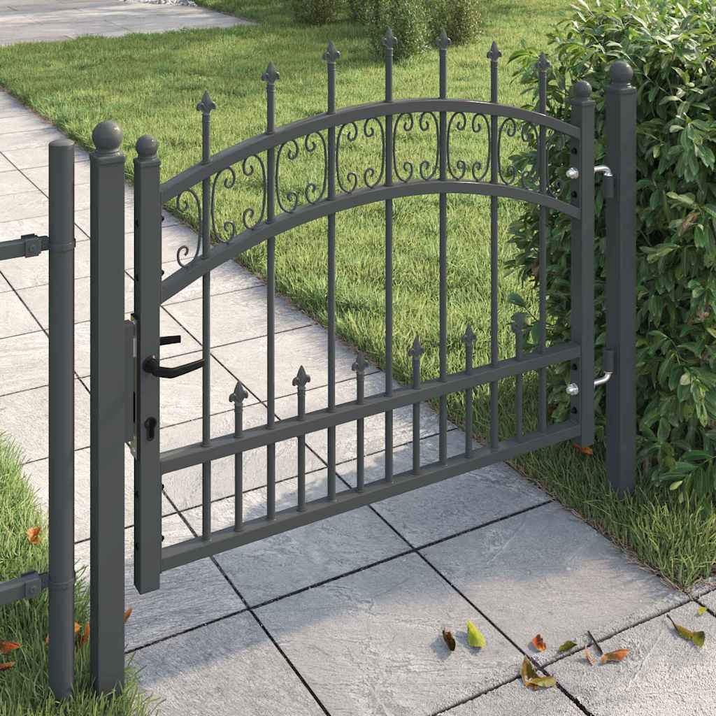 Cancello con Punta a Lancia KAMPEN 103 x 75 cm Acciaio Grigio