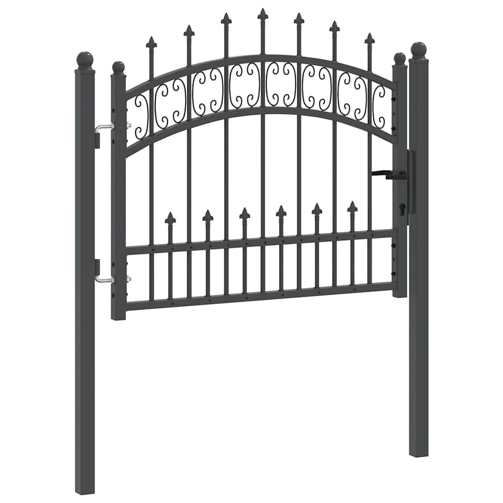 Cancello con Punta a Lancia KAMPEN 103 x 75 cm Acciaio Grigio