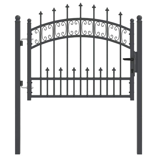 Cancello con Punta a Lancia KAMPEN 103 x 75 cm Acciaio Grigio