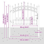 Cancello con Punta a Lancia KAMPEN 103 x 75 cm Acciaio Grigio