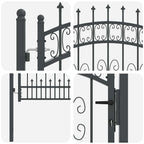 Cancello con Punta a Lancia KAMPEN 103 x 100 cm Acciaio Grigio