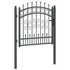 Cancello con Punta a Lancia KAMPEN 103 x 100 cm Acciaio Grigio