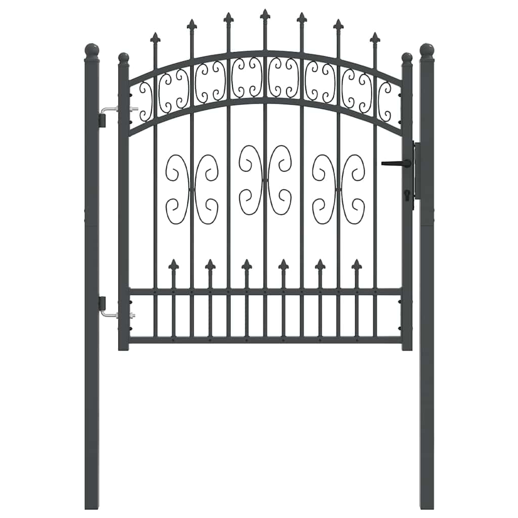 Cancello con Punta a Lancia KAMPEN 103 x 100 cm Acciaio Grigio