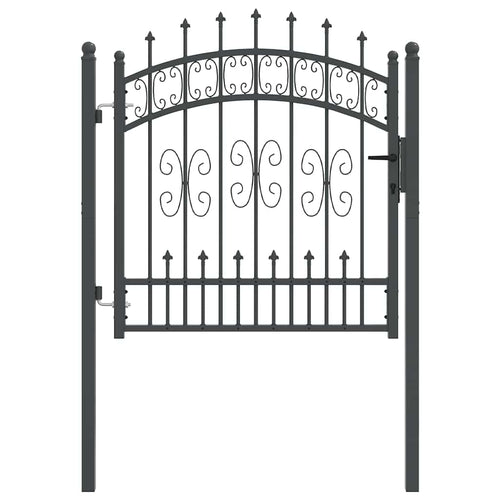 Cancello con Punta a Lancia KAMPEN 103 x 100 cm Acciaio Grigio