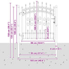 Cancello con Punta a Lancia KAMPEN 103 x 100 cm Acciaio Grigio