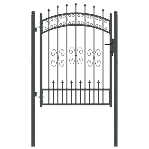Cancello con Punta a Lancia KAMPEN 103 x 175 cm Acciaio Grigio