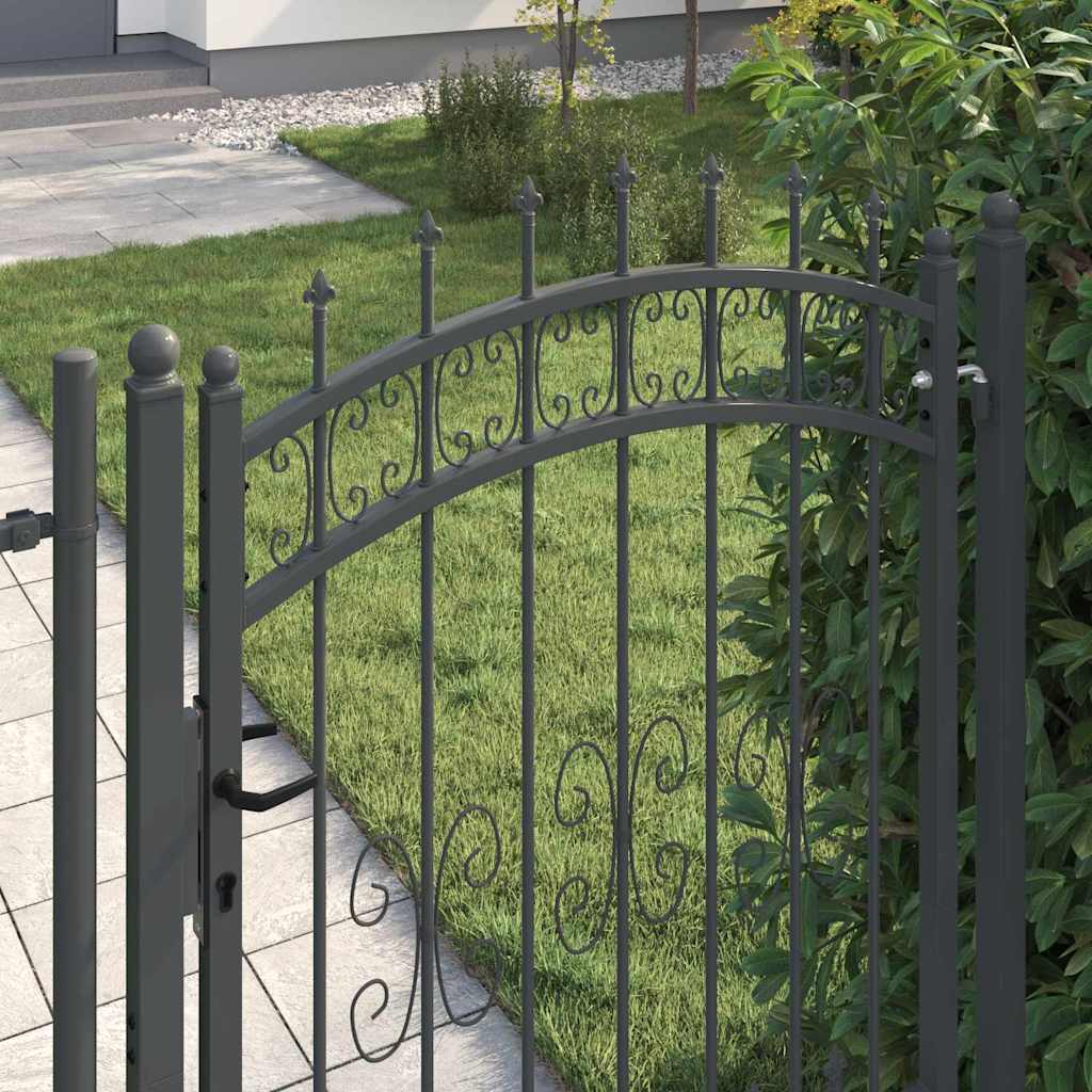 Cancello con Punta a Lancia KAMPEN 103 x 200 cm Acciaio Grigio