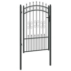 Cancello con Punta a Lancia KAMPEN 103 x 200 cm Acciaio Grigio