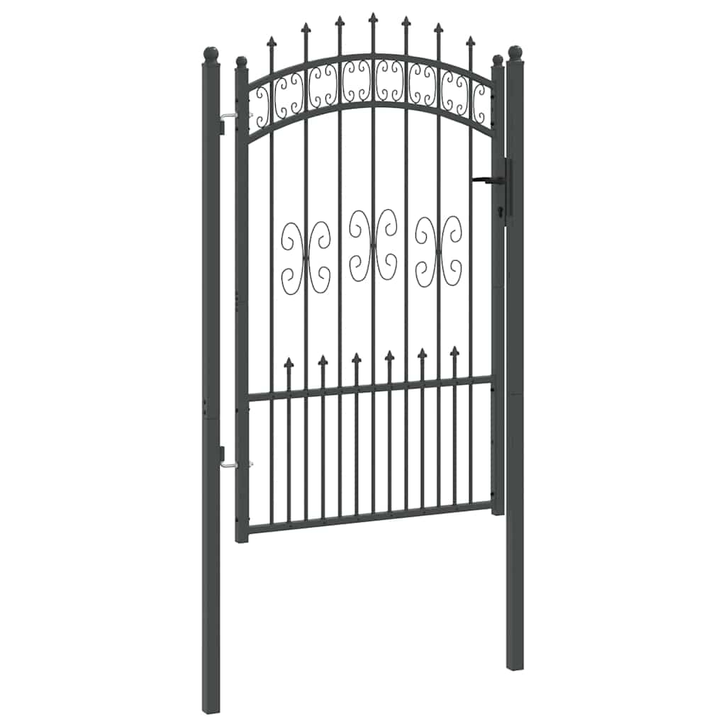Cancello con Punta a Lancia KAMPEN 103 x 200 cm Acciaio Grigio