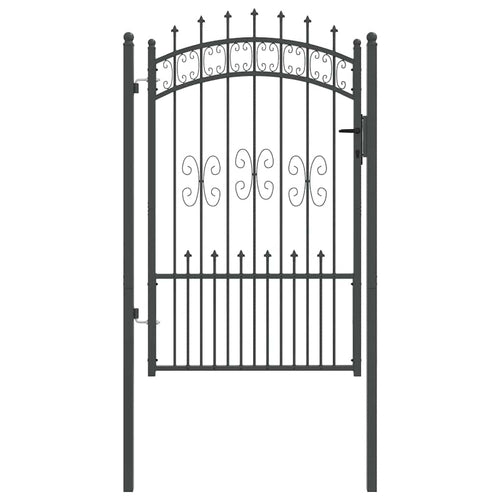 Cancello con Punta a Lancia KAMPEN 103 x 200 cm Acciaio Grigio