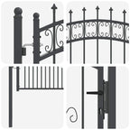 Cancello con Punta a Lancia KAMPEN 103 x 175 cm Acciaio Grigio