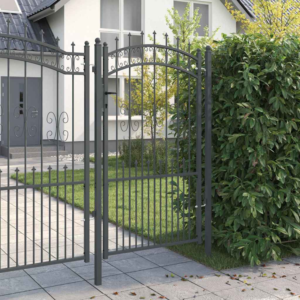 Cancello con Punta a Lancia KAMPEN 103 x 175 cm Acciaio Grigio