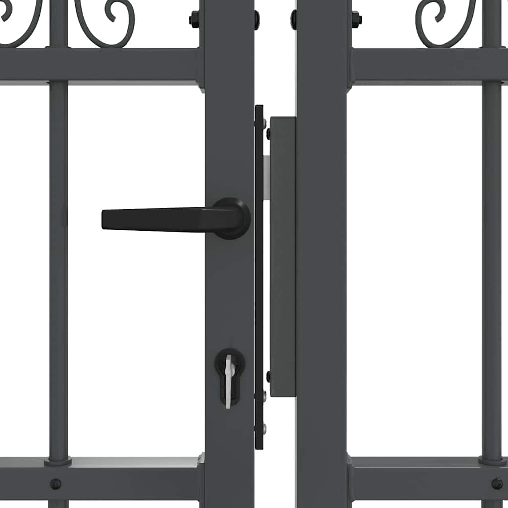Cancello con Punta a Lancia KAMPEN 305 x 75 cm Acciaio Grigio