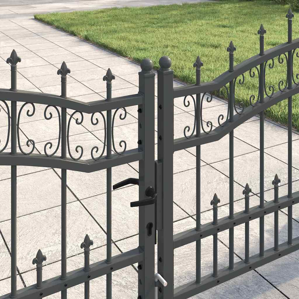 Cancello con Punta a Lancia KAMPEN 305 x 75 cm Acciaio Grigio