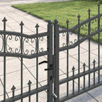 Cancello con Punta a Lancia KAMPEN 305 x 75 cm Acciaio Grigio