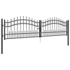 Cancello con Punta a Lancia KAMPEN 305 x 75 cm Acciaio Grigio