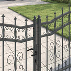 Cancello con Punta a Lancia KAMPEN 305 x 100 cm Acciaio Grigio