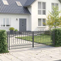 Cancello con Punta a Lancia KAMPEN 305 x 100 cm Acciaio Grigio