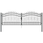 Cancello con Punta a Lancia KAMPEN 305 x 100 cm Acciaio Grigio