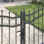 Cancello con Punta a Lancia KAMPEN 305 x 125 cm Acciaio Grigio