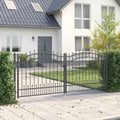 Cancello con Punta a Lancia KAMPEN 305 x 125 cm Acciaio Grigio