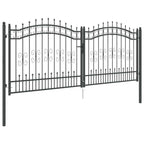 Cancello con Punta a Lancia KAMPEN 305 x 125 cm Acciaio Grigio
