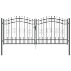 Cancello con Punta a Lancia KAMPEN 305 x 125 cm Acciaio Grigio