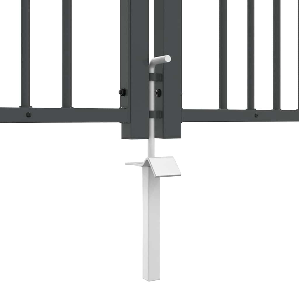 Cancello con Punta a Lancia KAMPEN 305 x 150 cm Acciaio Grigio