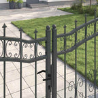 Cancello con Punta a Lancia KAMPEN 305 x 150 cm Acciaio Grigio
