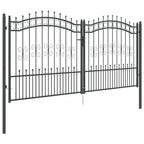 Cancello con Punta a Lancia KAMPEN 305 x 150 cm Acciaio Grigio