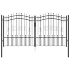 Cancello con Punta a Lancia KAMPEN 305 x 150 cm Acciaio Grigio