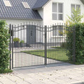 Cancello con Punta a Lancia KAMPEN 305 x 175 cm Acciaio Grigio