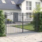 Cancello con Punta a Lancia KAMPEN 305 x 175 cm Acciaio Grigio