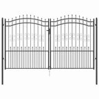 Cancello con Punta a Lancia KAMPEN 305 x 175 cm Acciaio Grigio