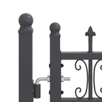 Cancello con Punta a Lancia KAMPEN 404 x 120 cm Acciaio Grigio Verniciato