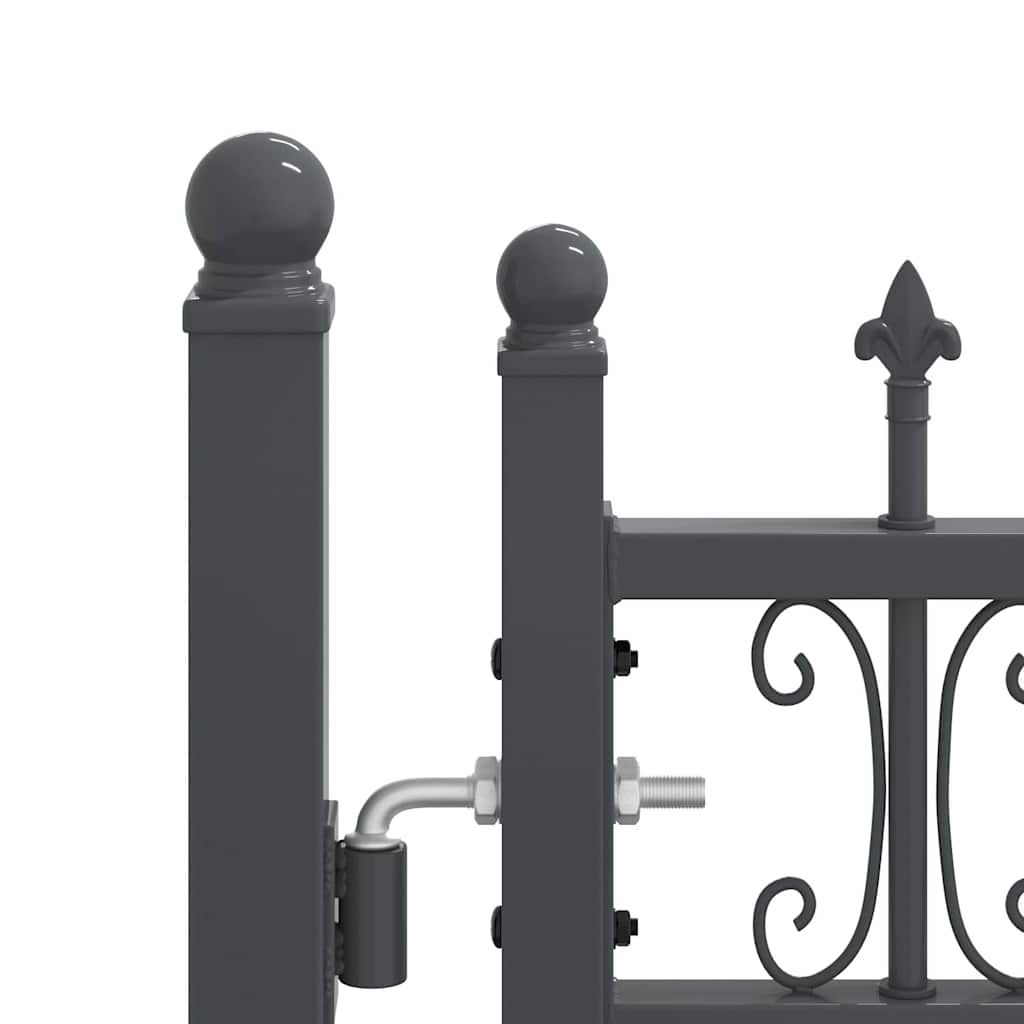 Cancello con Punta a Lancia KAMPEN 404 x 120 cm Acciaio Grigio Verniciato