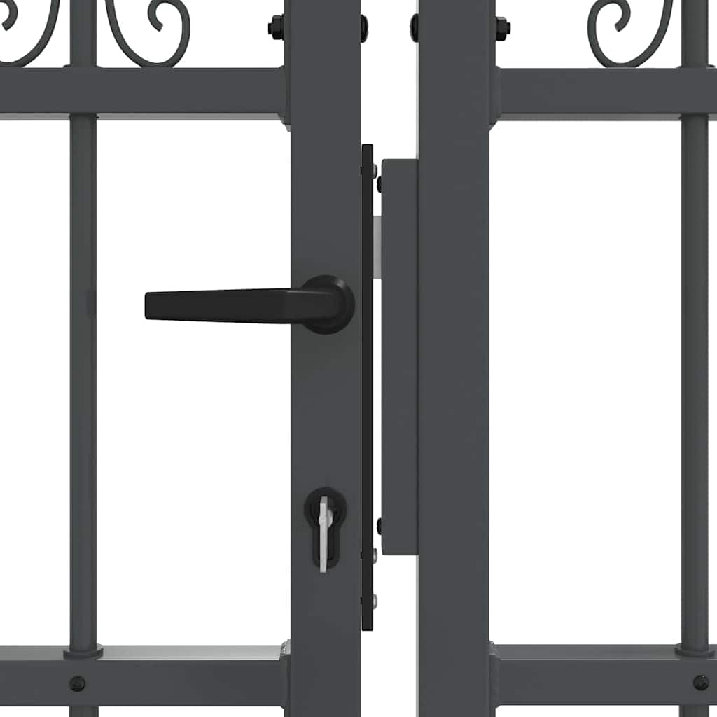 Cancello con Punta a Lancia KAMPEN 404 x 120 cm Acciaio Grigio Verniciato