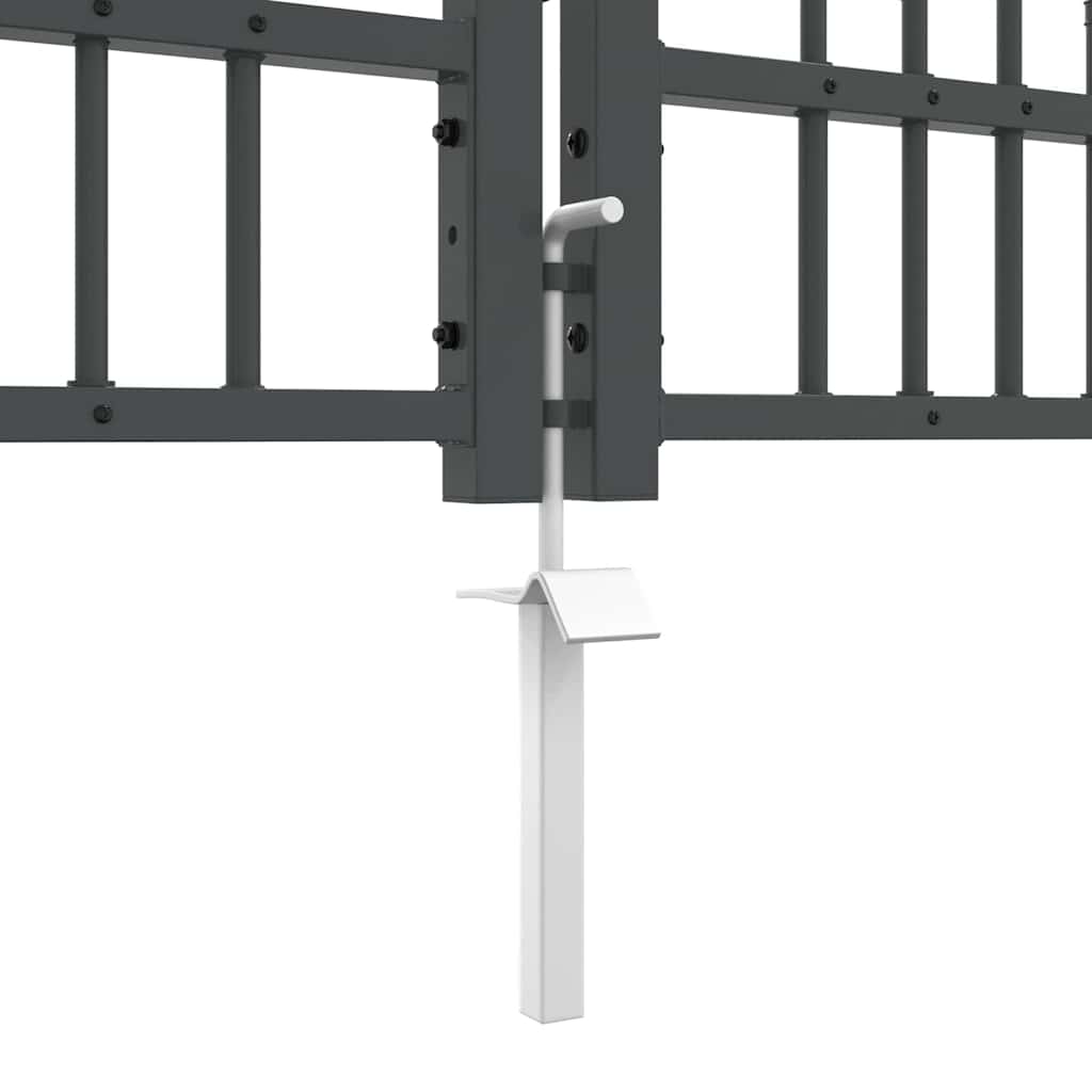 Cancello con Punta a Lancia KAMPEN 404 x 120 cm Acciaio Grigio Verniciato