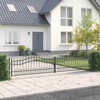 Cancello con Punta a Lancia KAMPEN 404 x 120 cm Acciaio Grigio Verniciato