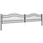 Cancello con Punta a Lancia KAMPEN 404 x 120 cm Acciaio Grigio Verniciato