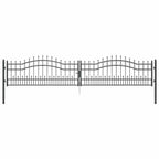 Cancello con Punta a Lancia KAMPEN 404 x 120 cm Acciaio Grigio Verniciato