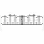 Cancello con Punta a Lancia KAMPEN 404 x 100 cm Acciaio Grigio