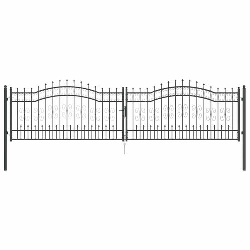 Cancello con Punta a Lancia KAMPEN 404 x 100 cm Acciaio Grigio