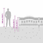 Cancello con Punta a Lancia KAMPEN 404 x 100 cm Acciaio Grigio
