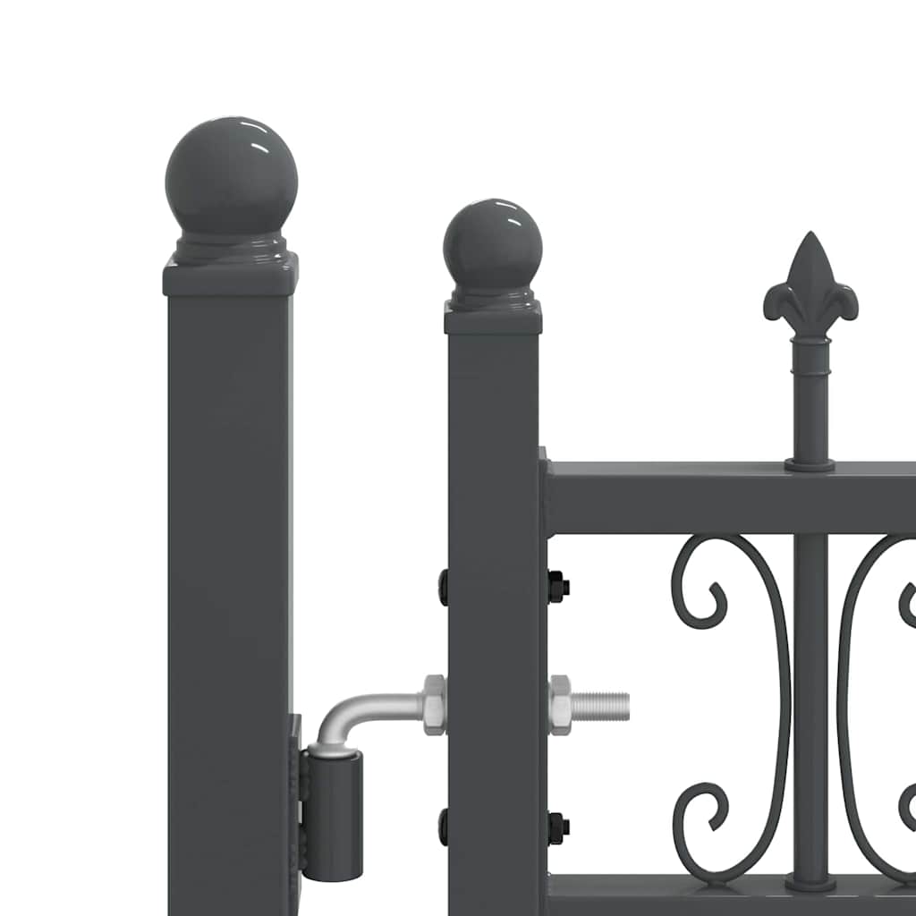 Cancello con Punta a Lancia KAMPEN 404 x 173 cm Acciaio Grigio Verniciato