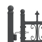 Cancello con Punta a Lancia KAMPEN 404 x 173 cm Acciaio Grigio Verniciato