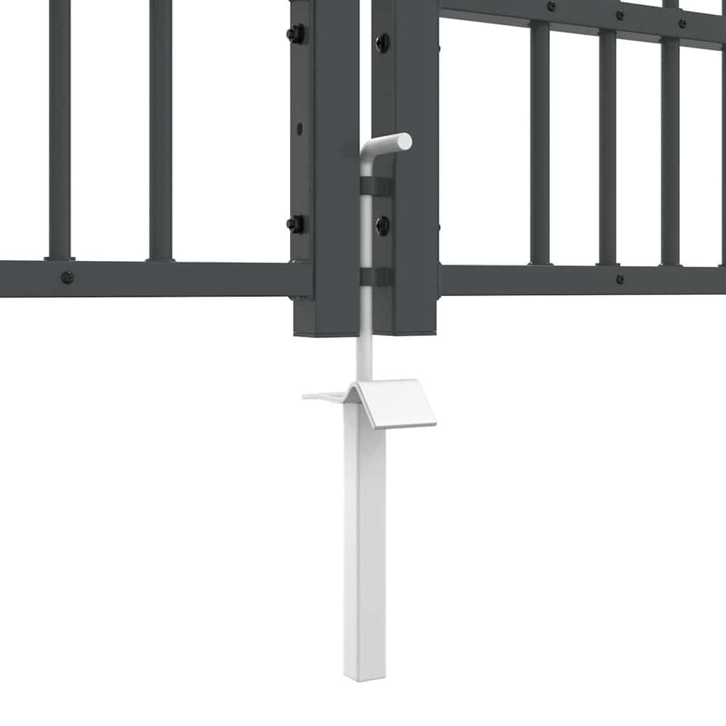Cancello con Punta a Lancia KAMPEN 404 x 173 cm Acciaio Grigio Verniciato