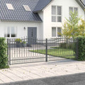 Cancello con Punta a Lancia KAMPEN 404 x 173 cm Acciaio Grigio Verniciato