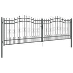 Cancello con Punta a Lancia KAMPEN 404 x 173 cm Acciaio Grigio Verniciato