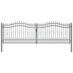 Cancello con Punta a Lancia KAMPEN 404 x 173 cm Acciaio Grigio Verniciato